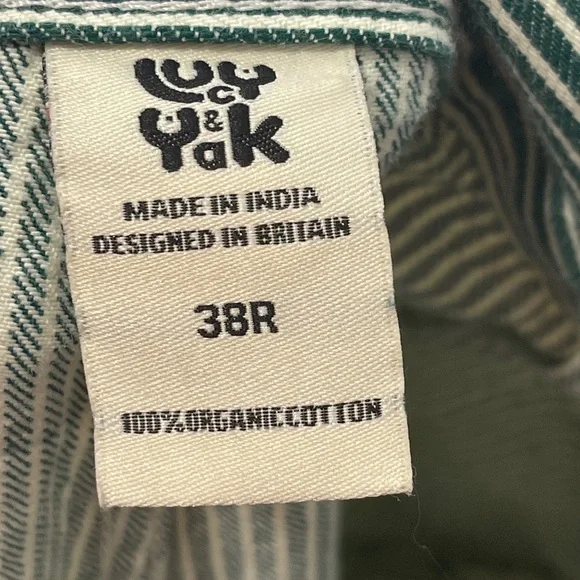Lucy and Yak Addison Tapered Twill Organic Cotton Jeans Aspen Stripe 38R 18/20 - Picture 8 of 9